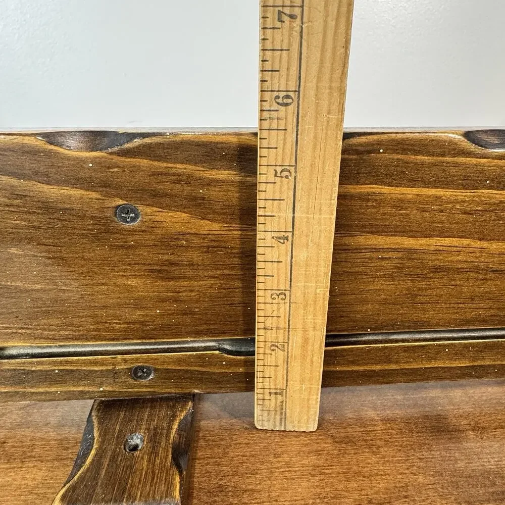 Vintage Wood Wall Shelf Plate Groove Display 18
